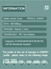 Animal Forest Green Cherry Profile Keycap Set ISO Layout