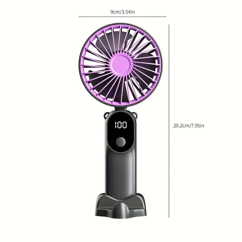 Foldable Mini Handheld Fan – 6 Speeds USB Rechargeable