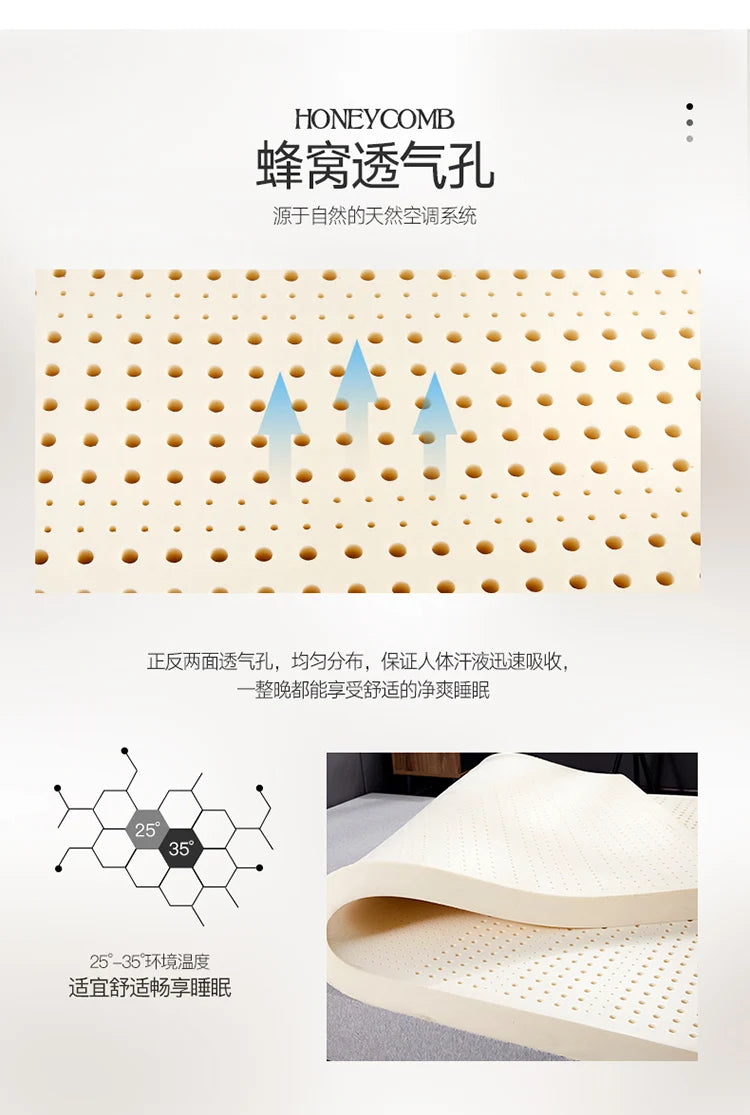 Thailand 100% natural latex mattress massage luxury mat tatami antibacterial home mattress King Queen Twin Full Size