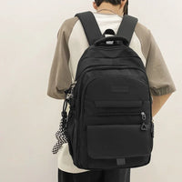 schoolbag youth large capacity Simple student bag solid color travel backpack High quality canvas schoolbag fashion bag