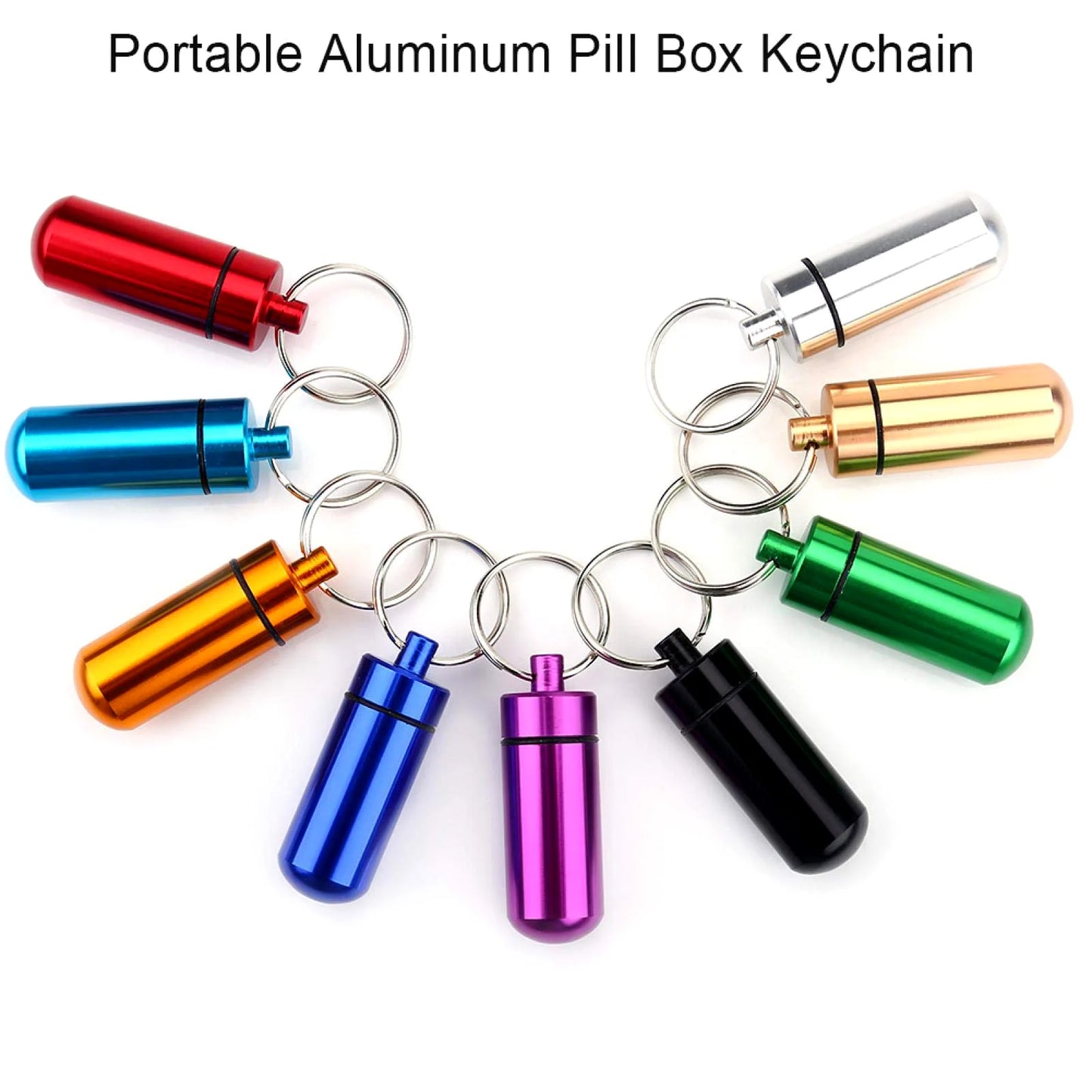 Waterproof Aluminum Pill Holder – Keychain Storage Container