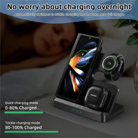VIKEFON 100W 3 in 1 Wireless Charger Stand For Samsung Fold S22 Untra Galaxy Watch 5 4 3 Active Buds Fast Charging Dock Station
