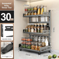Multi-Layer Kitchen Storage Rack Carbon Steel for Spices and Tools