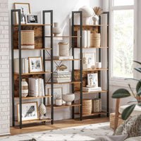 VASAGLE Bookcase, Bookshelf with 14 Shelves, Metal Frame, Shelf Unit for Living Room, Home Office, Industrial Style
