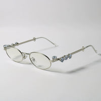 Oval Bling Sunglasses – Metal Frame Fashion Eyewear