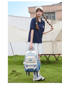 School Bags for High School Girls Fashion Large Capacity Travel Backpack Black and White Lightweight College Student Backpack