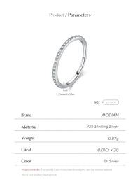 Moissanite Eternity Ring – 925 Sterling Silver Band