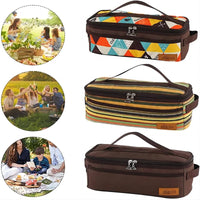 Camping Cooking Utensils Storage Bag Portable BBQ Travel Kitchen Toolkit