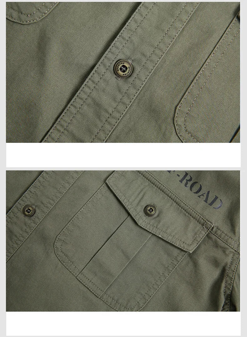 Men’s Outdoor Cotton Work Shirt – Multi-Pocket Safari Style