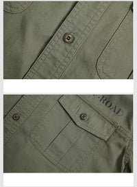 Men’s Outdoor Cotton Work Shirt – Multi-Pocket Safari Style