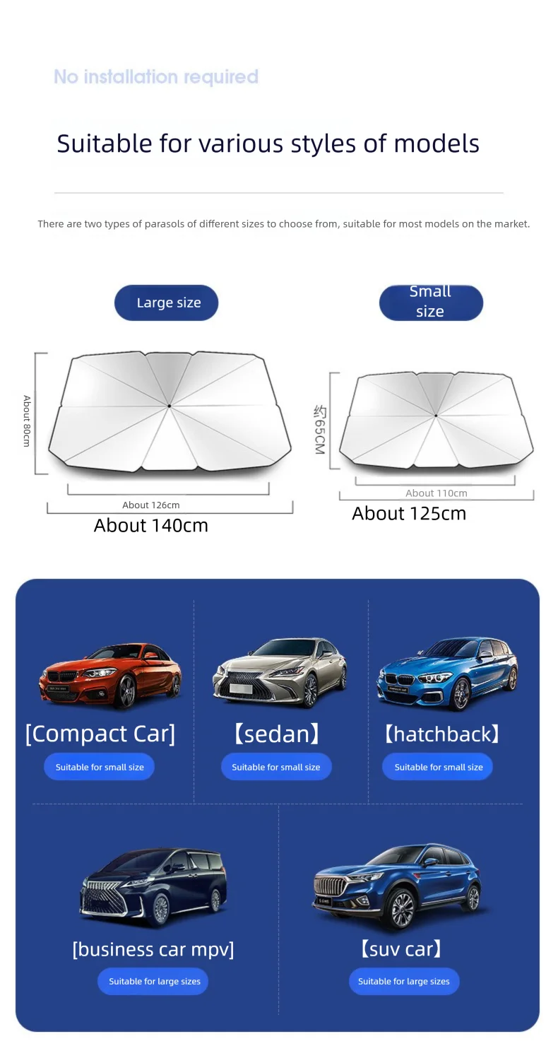Car Sunshade Umbrella Front Windshield Heat Protector