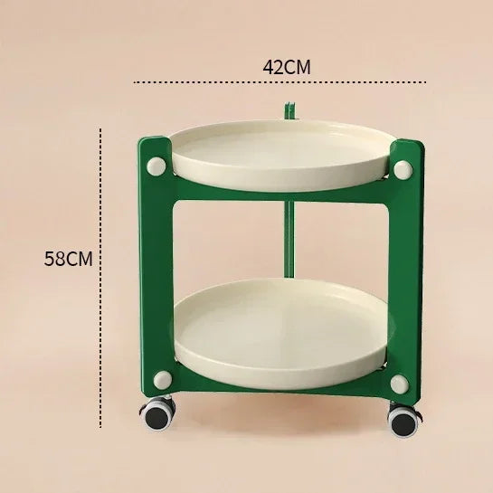 Nordic Movable Coffee Table with Wheels & Storage Rack