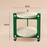 Nordic Movable Coffee Table with Wheels & Storage Rack