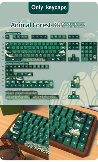 Animal Forest Green Cherry Profile Keycap Set ISO Layout