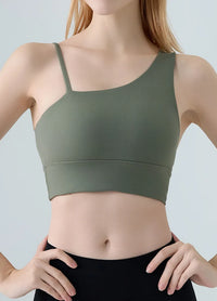 Sports Bra for Women, Shock-absorbing and Anti Sagging Bra, Worn Externally with Chest Cushion, Sloping Shoulder, Fitness Dance