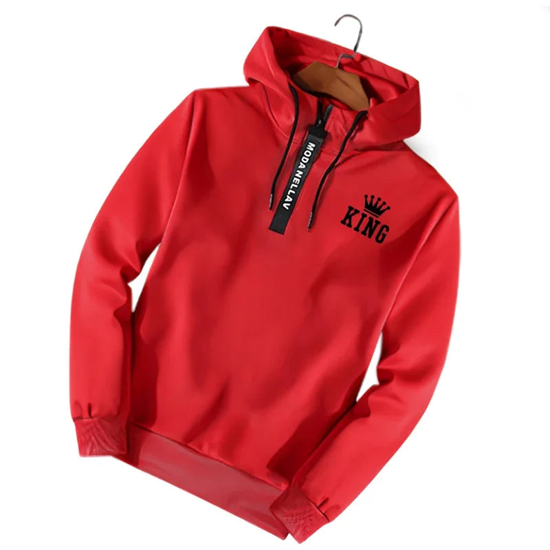 Men’s Half-Zip Casual Sweatshirt & Hoodie Set