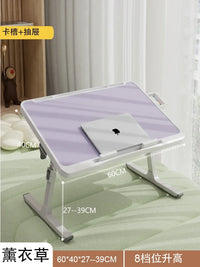 Modern Wooden Office Desk with Keyboard Shelf & Wheels