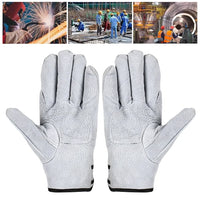 Work Gloves Cowhide Leather Welding Gloves Heat Resistant Security Protection Safety Work Gloves for Welder Cutting Gardening
