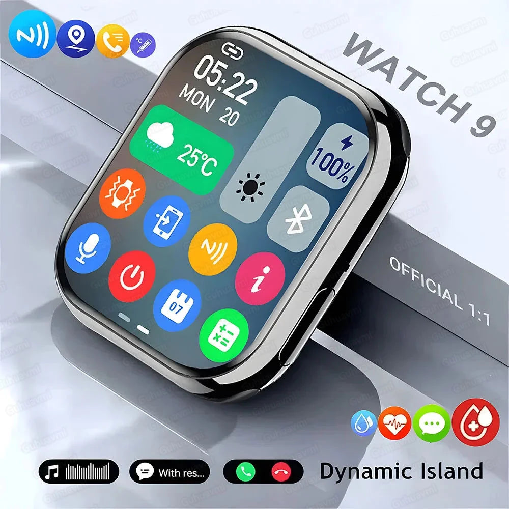 Smart Watch 9 Mini – NFC, Heart Rate, Waterproof, Android/iOS