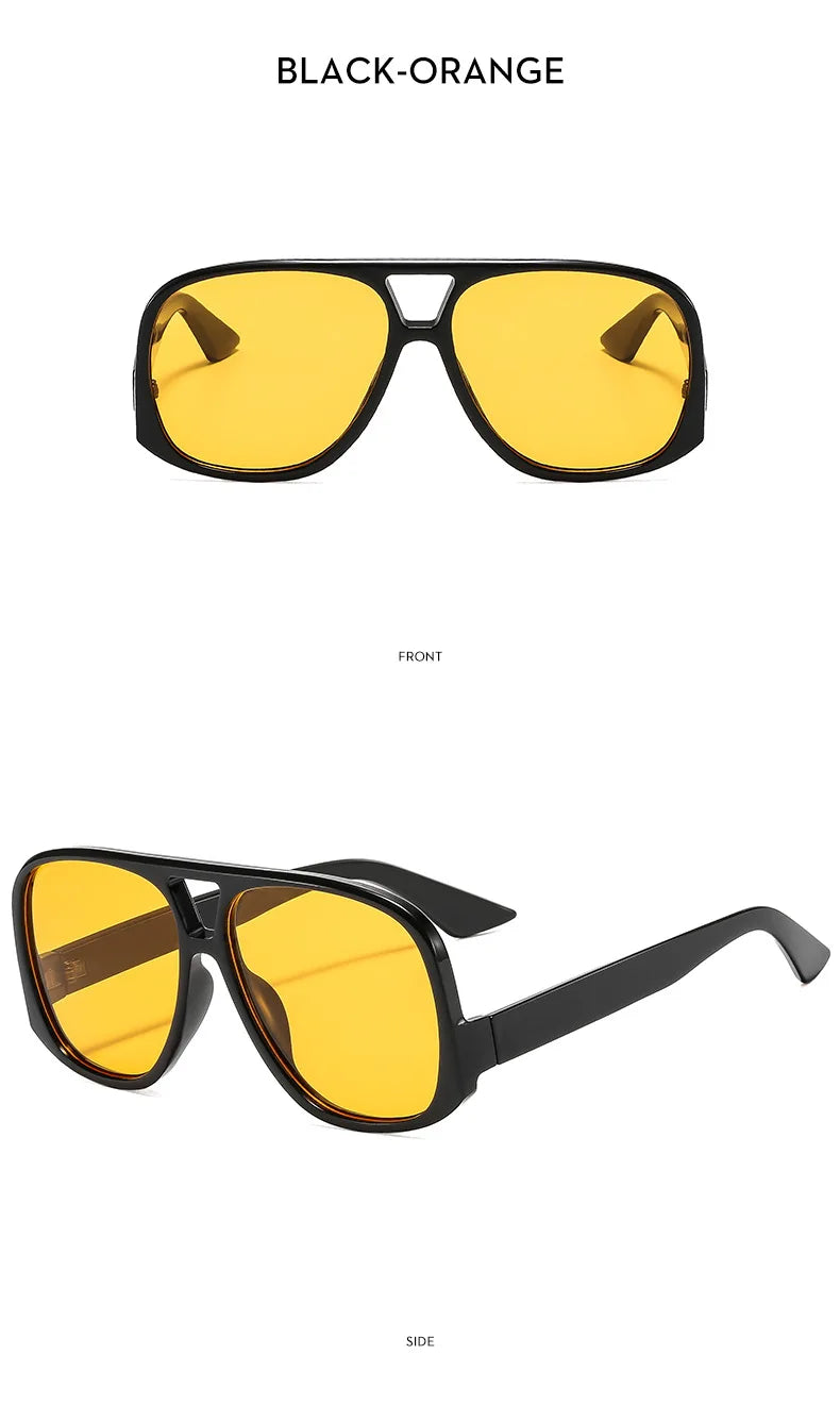 SO&EI Retro Double Bridges Pilot Women Sunglasses Fashion Candy Color Shades UV400 Trending Men Leopard Sun Glasses