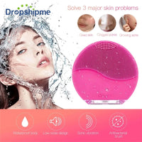 Silicone Face Cleansing Brush Electric Sonic Facial Deep Cleaning Brush Waterproof High-Frequency Vibrating Massager Skin Care