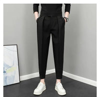 Men High Waist Casual Loose Spring Summer Pants