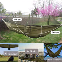 Double Camping Hammock with Mosquito Net Portable