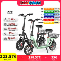 i12 Electric Scooter Foldable with Seat & Basket