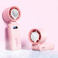 Portable Handheld Turbo Fan Foldable Hanging Neck Fan Mini Hand Fan 3600mAh USB Rechargeable High Speed Ice Cooling Turbo Fan