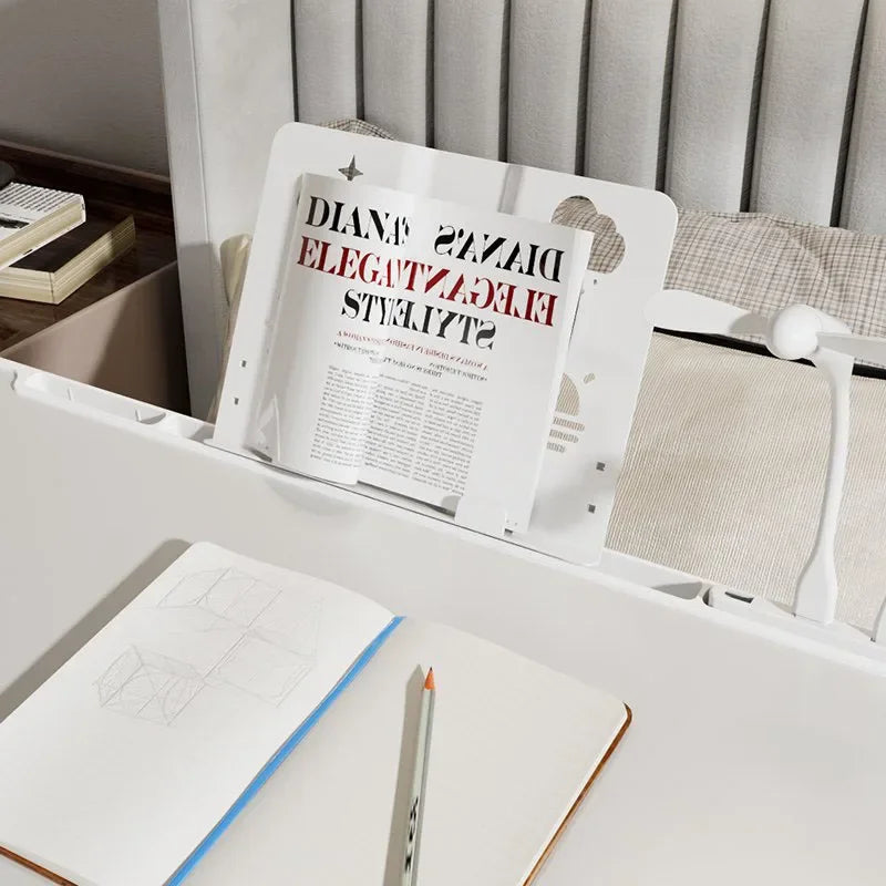 Modern Wooden Office Desk with Keyboard Shelf & Wheels