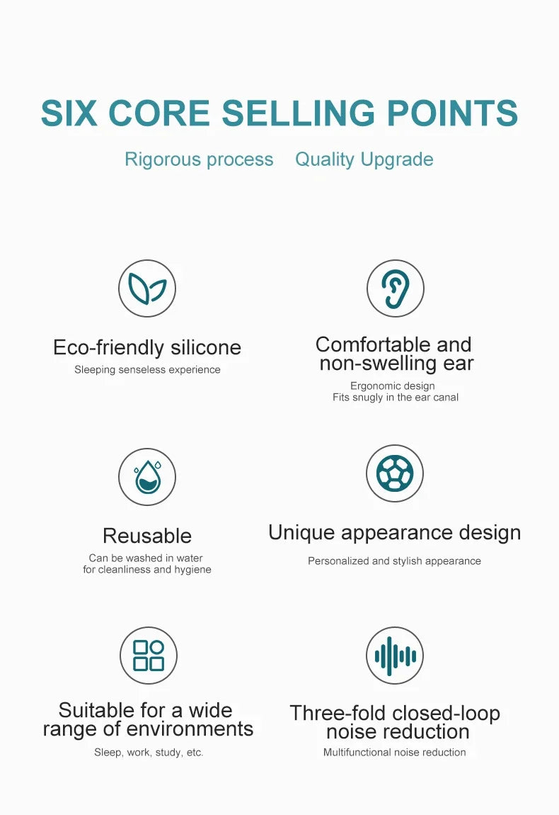 Soft Silicone Earplugs – Noise Canceling & Waterproof,