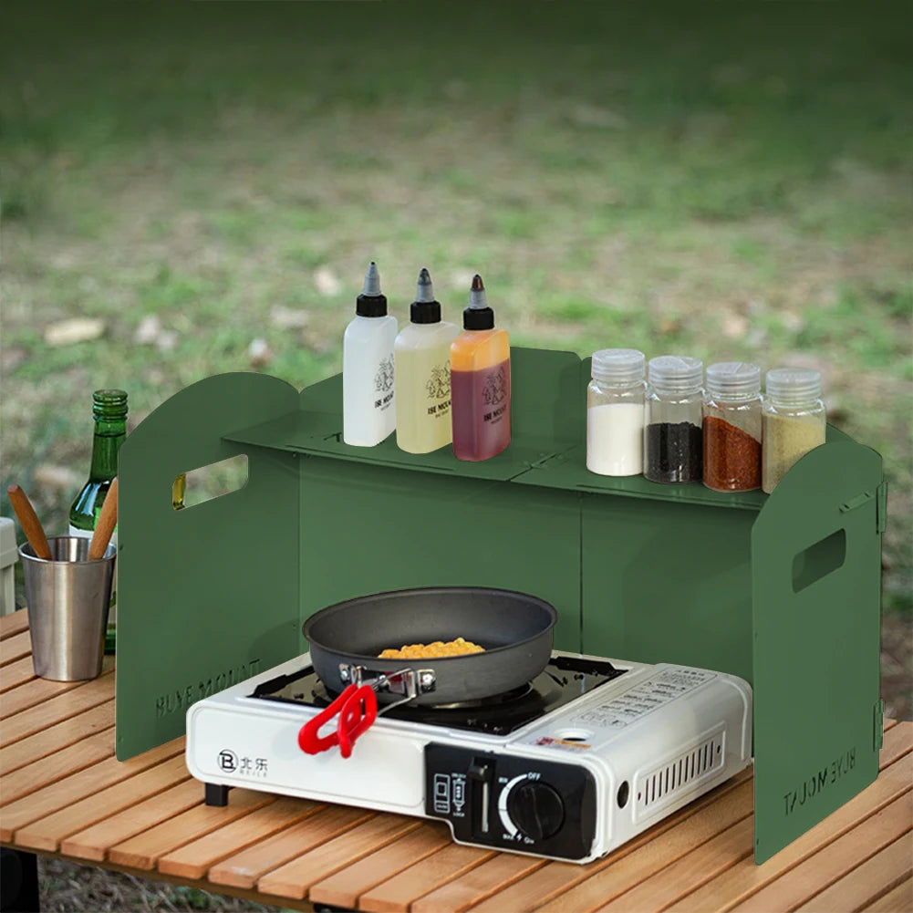 Foldable Gas Stove Windshield for Camping & BBQ