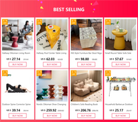 Nordic Round Ottoman Pouf – Living Room Coffee Side Table