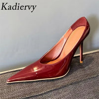 Women's Pointed Toe Patent Leather Heels – 10cm Mules