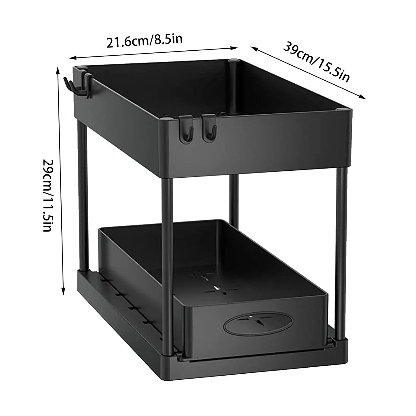 2-Tier Under Sink Organizer Sliding Drawer Rack