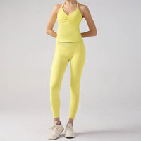 Women’s 2-Piece Fitness Set – Halter Vest & Hip-Lift Pants