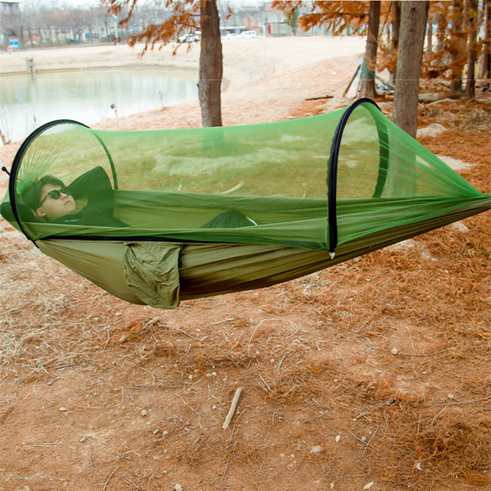 Two-Person Portable Camping Hammock with Straps & Belts