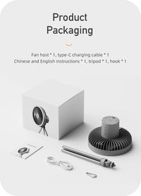 Rechargeable Camping Fan with LED Light – Portable 10000mAh