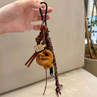 Sausage Dog Bear Keychain Braided Rope Baseball Bread Bead Pendant Mobile Bag Bag Fashion Accessories New Year Gift For Girl Kid