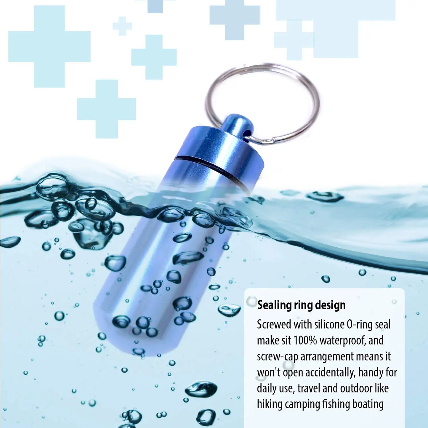 Waterproof Aluminum Pill Holder – Keychain Storage Container