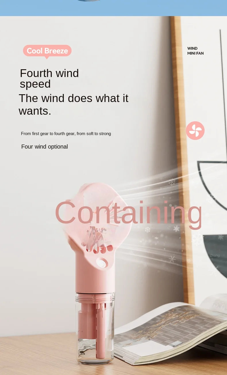 Mini USB Misting Fan – Portable Handheld Rechargeable Cooler