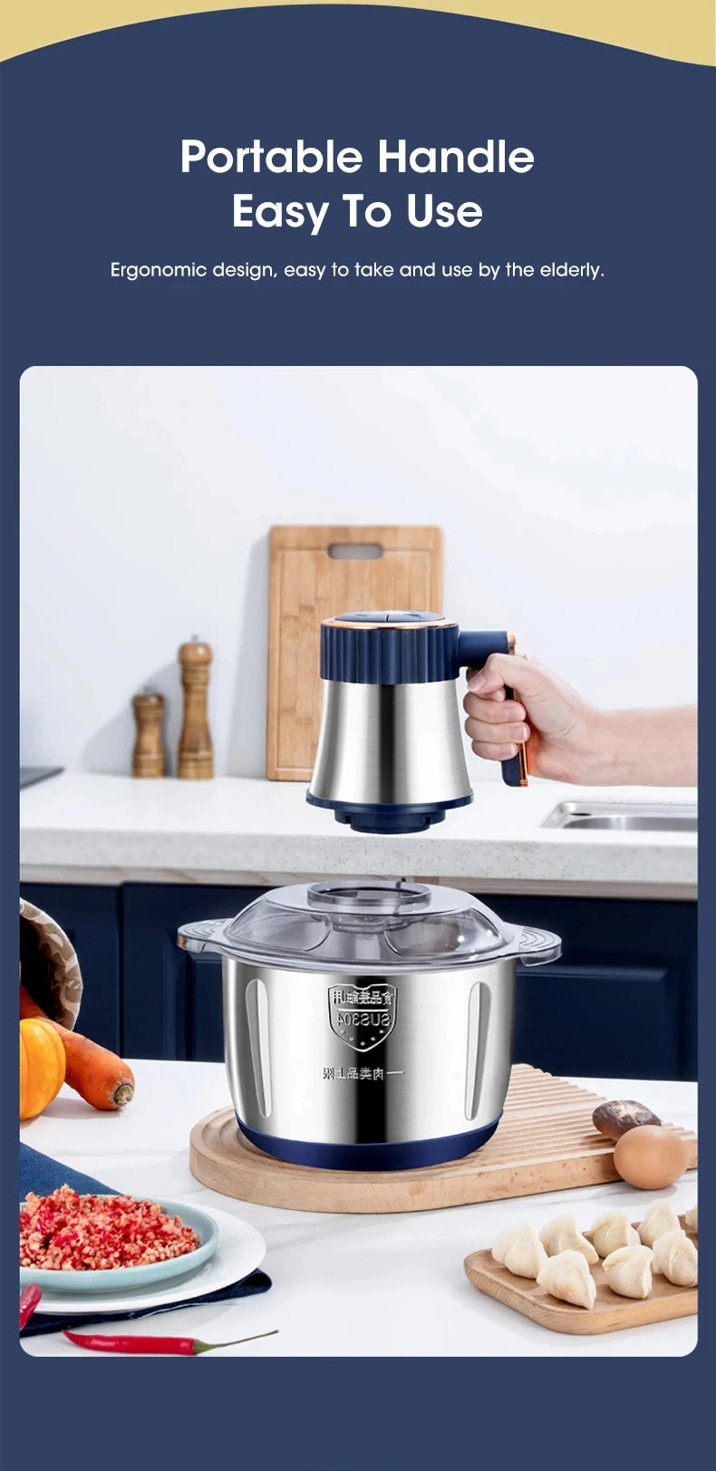 5L Electric Meat Grinder & Food Chopper 500W