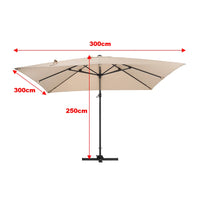 Breeins 3M Tilting Aluminium Cantilever Parasol – Dark Grey