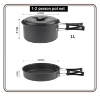 Camping Cookware Set Portable Pot & Pan for 1–7 Persons