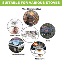 8PCS Camping Cookware Mess Kit Stainless Steel Pots