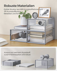 SONGMICS Set 18 Shoe Box Plastic Shoe Organizer for shoes up to size 44