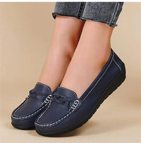 Women's Flat Shoes Fashion Outdoor Loafers For Women Comfortable Moccasins Genuine Leather Shoes For Woman Footwear