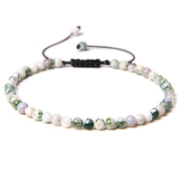 4MM Natural Stone Beaded Bracelet – Adjustable Unisex Quartz