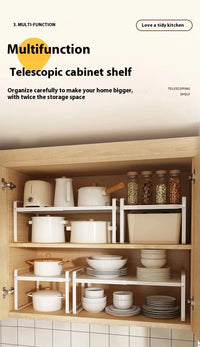 Retractable Kitchen Microwave Storage Rack Organizer