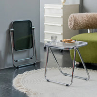 Foldable Transparent Square Table – Modern Office & Home